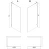 Mexen Lunar L paroi de douche Walk-in gauche 70 x 200 cm, transparent 8 mm, noire - 830L-070-000-70-00-L