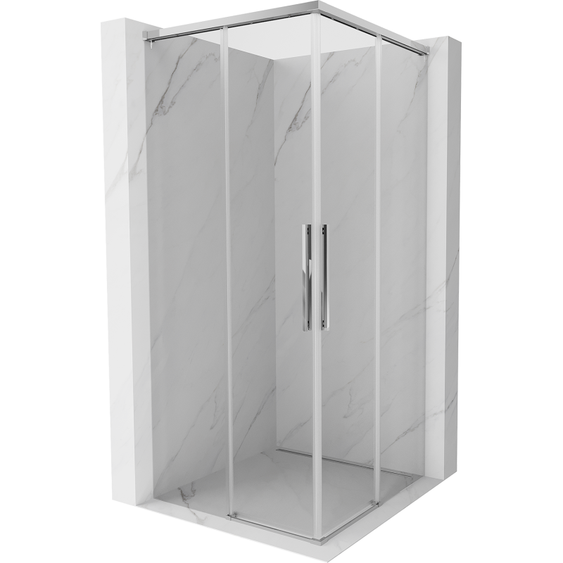Mexen Rox Duo cabine de douche coulissante 75 x 75 cm, transparente, chrome - 8C2D-075-075-01-00