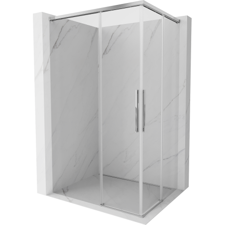 Mexen Rox Duo cabine de douche coulissante 110 x 80 cm, transparent, chrome - 8C2D-110-080-01-00