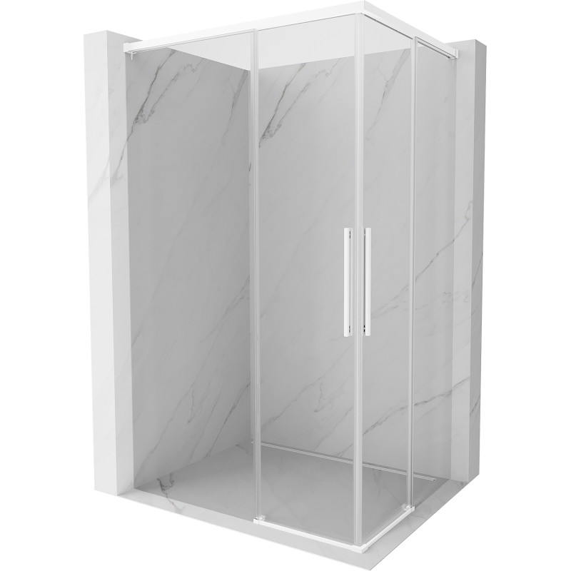 Mexen Rox Cabine de douche coulissante Duo 100 x 75 cm, transparent, blanc - 8C2D-100-075-20-00
