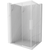Mexen Rox Cabine de douche Duo coulissante 110 x 75 cm, transparente, blanche - 8C2D-110-075-20-00