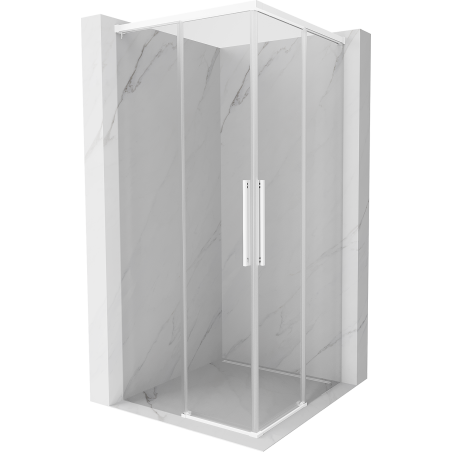 Mexen Rox Duo cabine de douche coulissante 80 x 80 cm, transparente, blanche - 8C2D-080-080-20-00