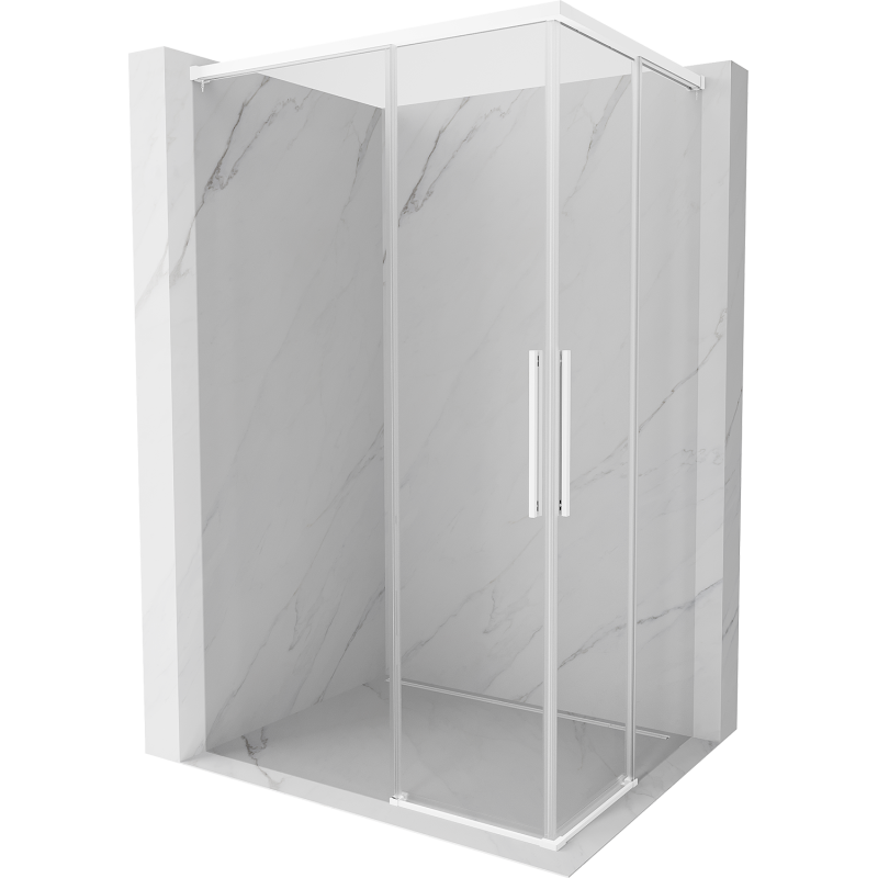 Mexen Rox Duo cabine de douche coulissante 100 x 80 cm, transparent, blanc - 8C2D-100-080-20-00