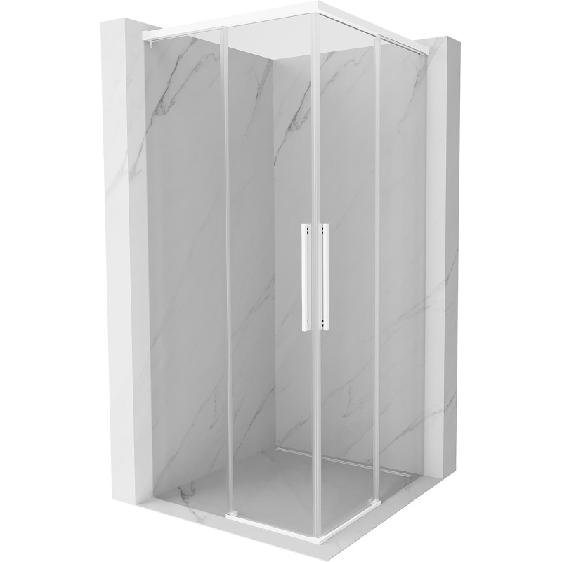 Mexen Rox Duo cabine de douche coulissante 85 x 85 cm, transparent, blanc - 8C2D-085-085-20-00