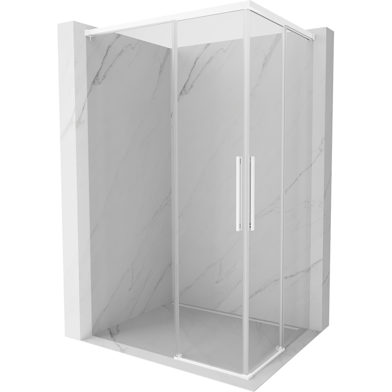 Mexen Rox Duo cabine de douche coulissante 95 x 85 cm, transparent, blanc - 8C2D-095-085-20-00