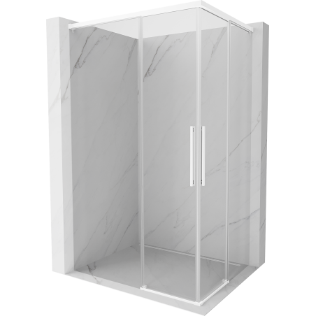 Mexen Rox Duo cabine de douche coulissante 110 x 85 cm, transparent, blanc - 8C2D-110-085-20-00