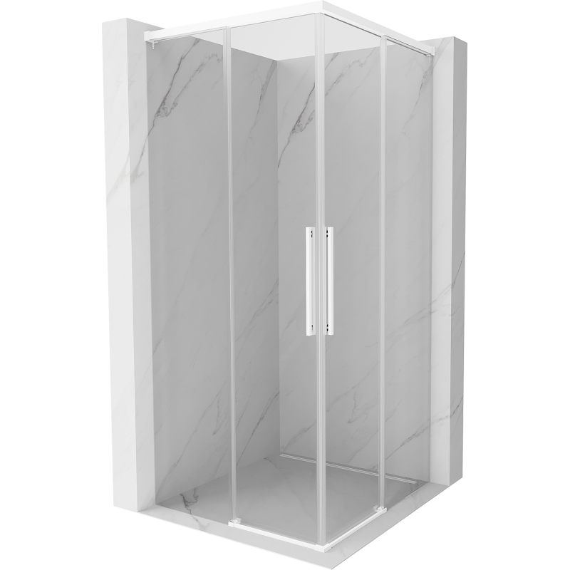 Mexen Rox Duo cabine de douche coulissante 95 x 95 cm, transparente, blanche - 8C2D-095-095-20-00