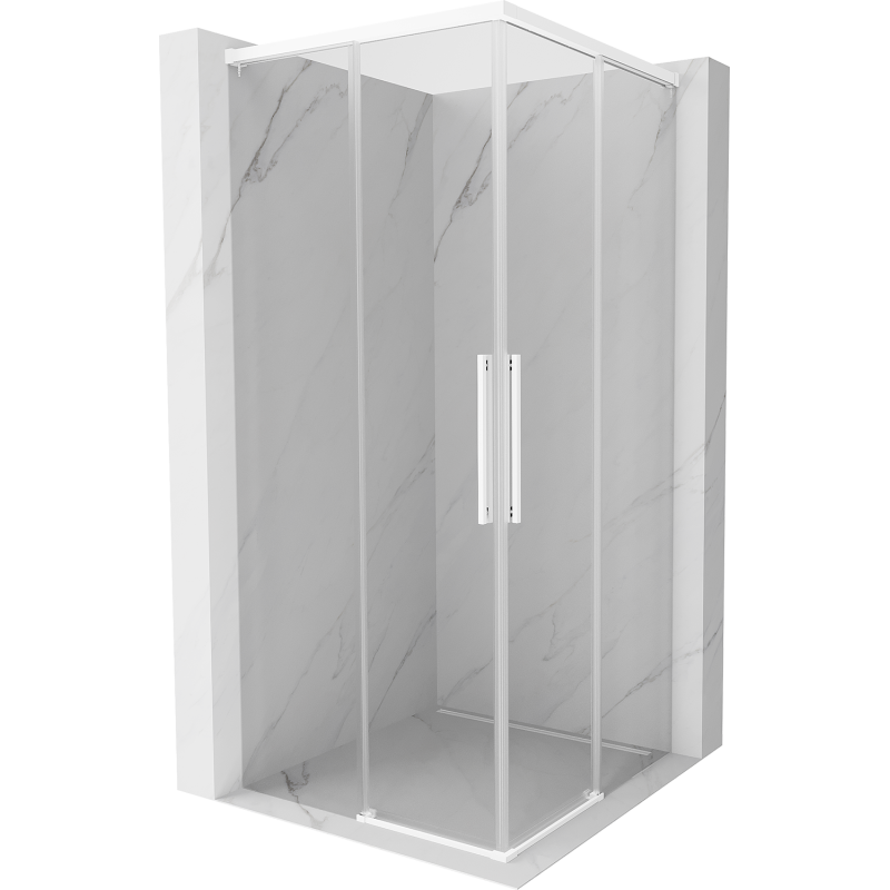 Mexen Rox Duo cabine de douche coulissante 110 x 110 cm, transparent, blanc - 8C2D-110-110-20-00