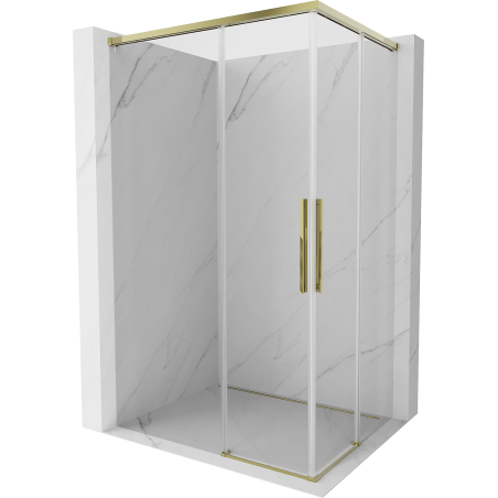 Mexen Rox Duo cabine de douche coulissante 80 x 75 cm, transparente, dorée - 8C2D-080-075-50-00