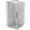Mexen Rox Duo cabine de douche coulissante 75 x 75 cm, transparent, or - 8C2D-075-075-50-00