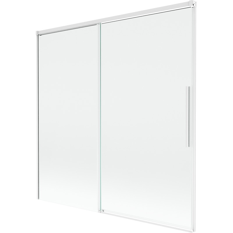 Mexen Rox paroi de baignoire à 2 volets coulissants 160 x 150 cm, transparent, blanc - 8C9-160-001-20-00