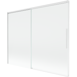 Mexen Rox pare-douche de baignoire coulissant à 2 vantaux 190 x 150 cm, transparent, blanc - 8C9-190-001-20-00