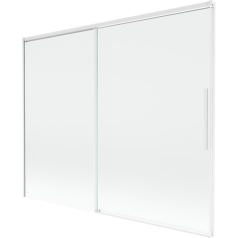 Mexen Rox paravent de baignoire coulissant à 2 battants 190 x 150 cm, transparent, blanc - 8C9-190-001-20-00