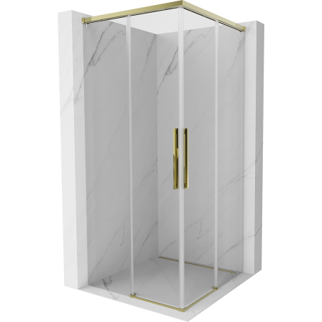 Mexen Rox Duo cabine de douche coulissante 85 x 85 cm, transparent, or - 8C2D-085-085-50-00