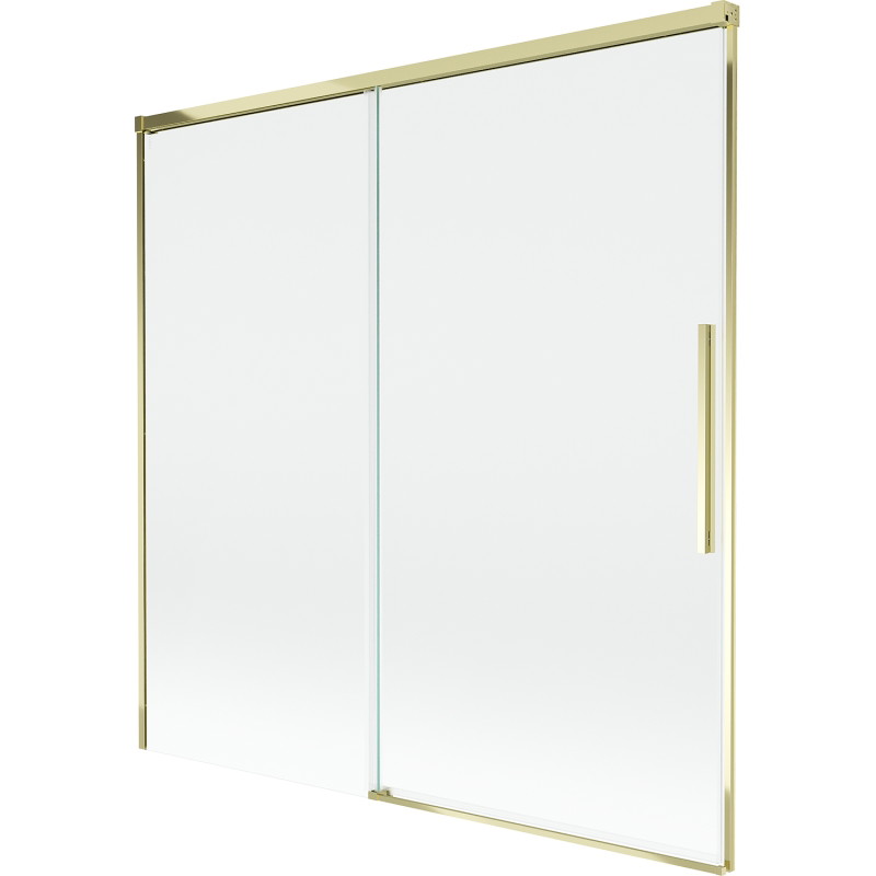 Mexen Rox Paravent de baignoire coulissant à 2 volets 160 x 150 cm, transparent, doré - 8C9-160-001-50-00
