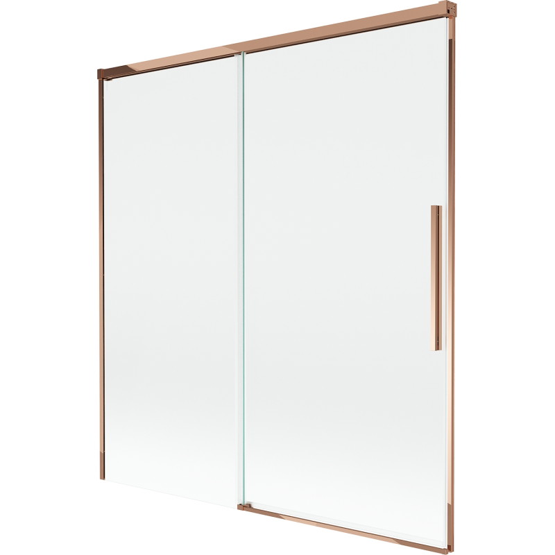 Mexen Rox paroi de baignoire à 2 volets coulissants 150 x 150 cm, transparent, or rose - 8C9-150-001-60-00