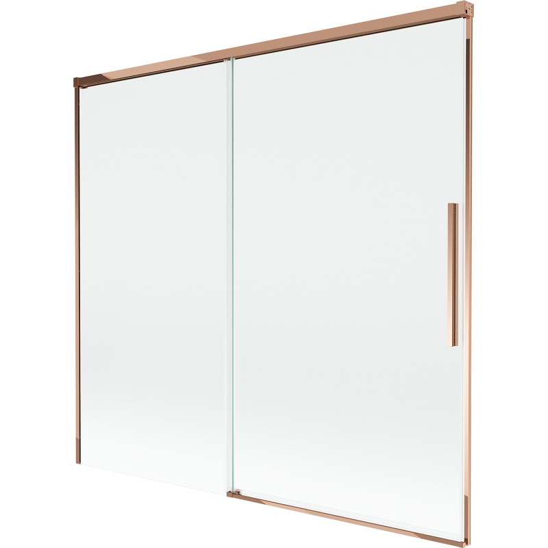 Mexen Rox paroi de baignoire à 2 volets coulissants 170 x 150 cm, transparent, or rose - 8C9-170-001-60-00