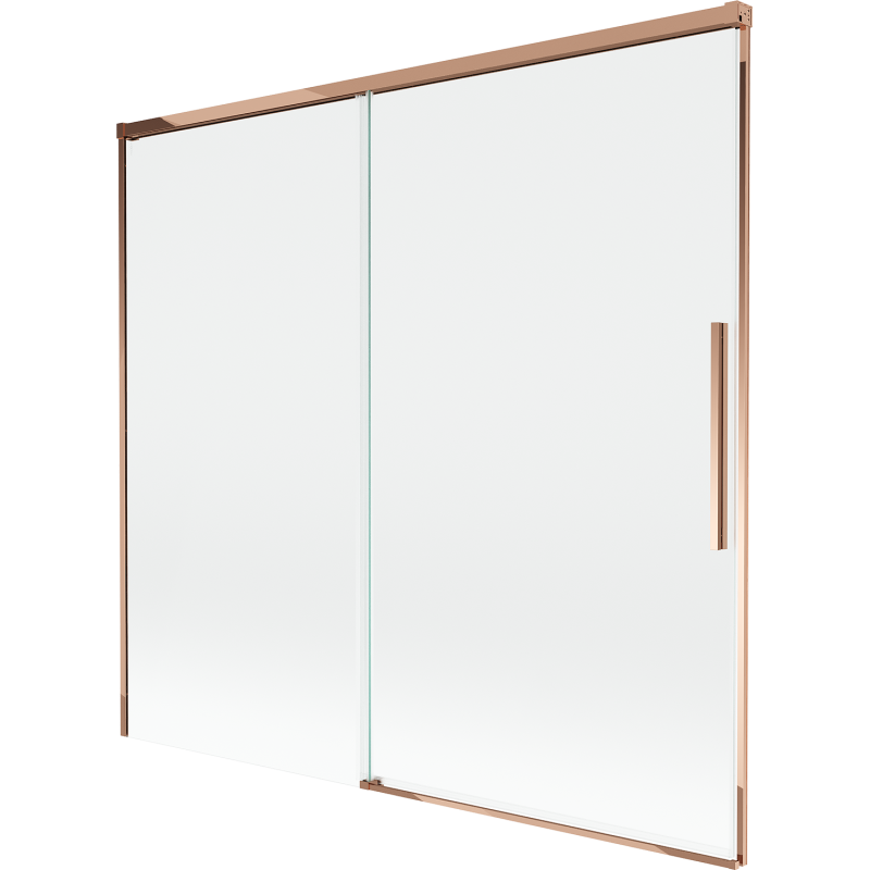 Mexen Rox paroi de douche à deux volets coulissante 170 x 150 cm, transparent, or rose - 8C9-170-001-60-00