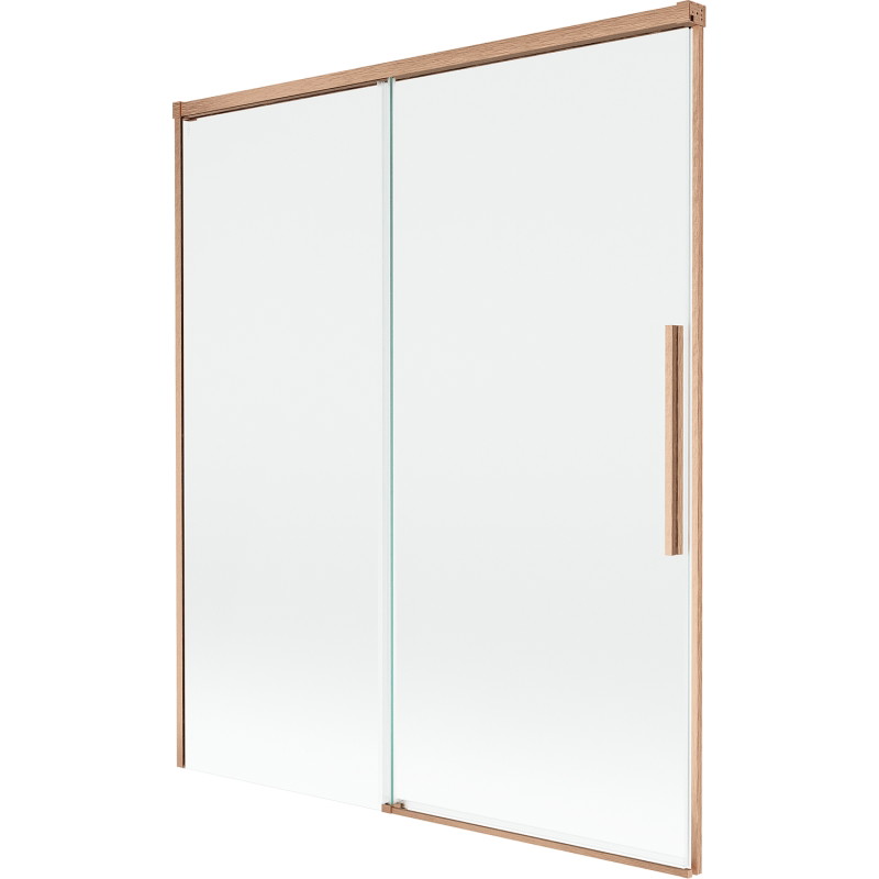 Mexen Rox paroi de baignoire à 2 panneaux coulissants 140 x 150 cm, transparent, cuivre brossé - 8C9-140-001-65-00