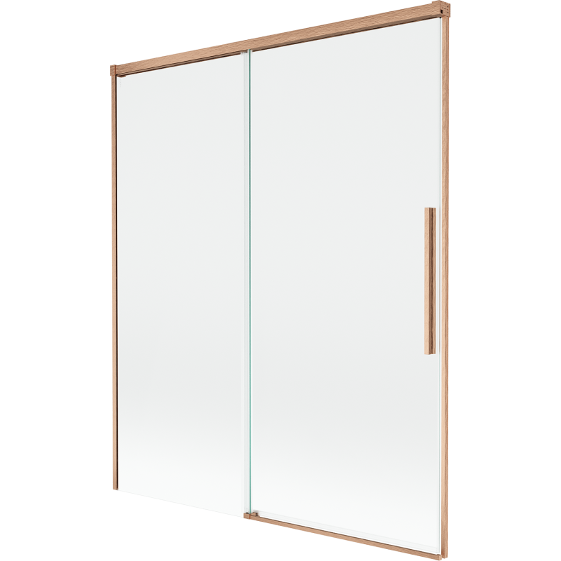 Mexen Rox paroi de douche à 2 panneaux coulissants 140 x 150 cm, transparent, cuivre brossé - 8C9-140-001-65-00