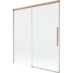 Mexen Rox paroi de baignoire à 2 volets coulissants 150 x 150 cm, transparent, cuivre brossé - 8C9-150-001-65-00