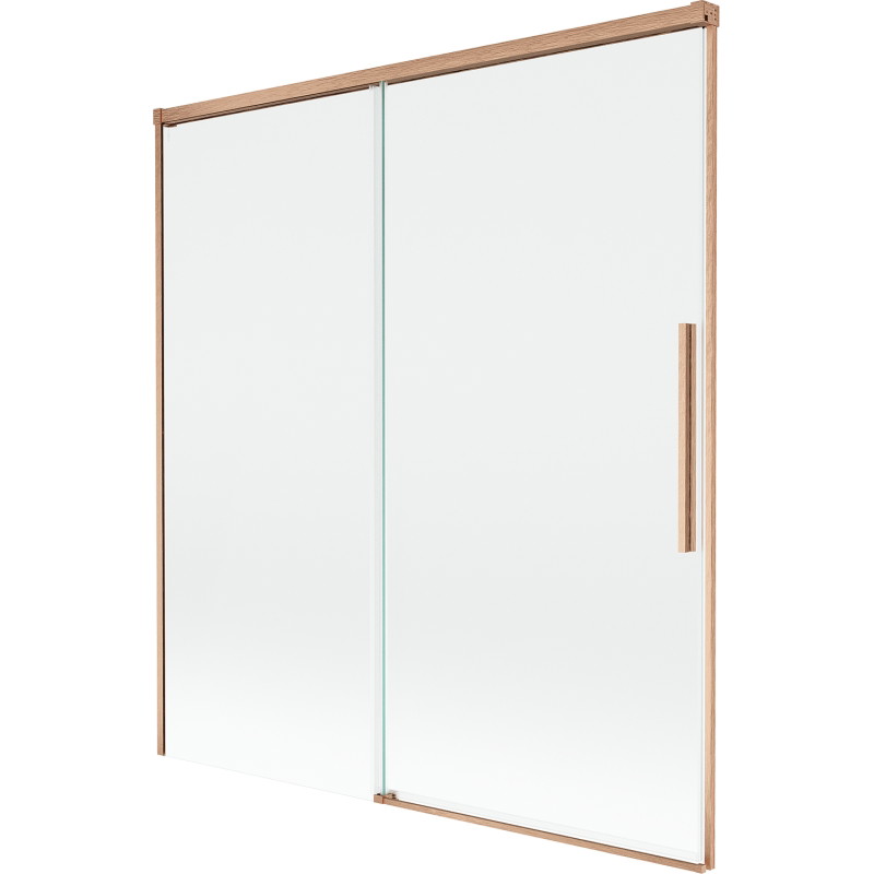 Mexen Rox paroi de baignoire à 2 battants coulissants 150 x 150 cm, transparent, cuivre brossé - 8C9-150-001-65-00
