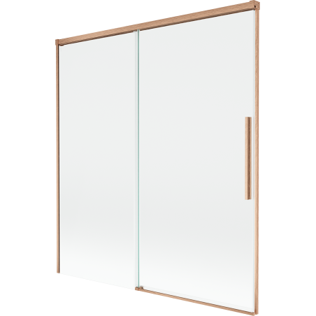 Mexen Rox paroi de baignoire à 2 volets coulissants 150 x 150 cm, transparent, cuivre brossé - 8C9-150-001-65-00