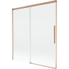Mexen Rox paroi de baignoire à 2 volets coulissants 150 x 150 cm, transparent, cuivre brossé - 8C9-150-001-65-00
