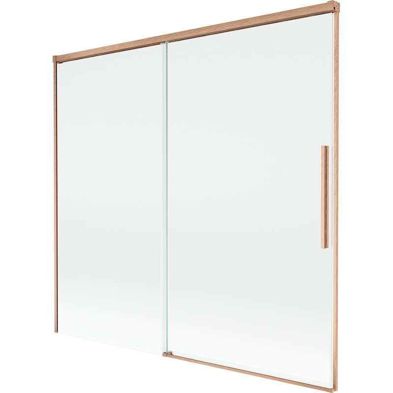 Mexen Rox paroi de baignoire à 2 battants coulissants 170 x 150 cm, transparent, cuivre brossé - 8C9-170-001-65-00