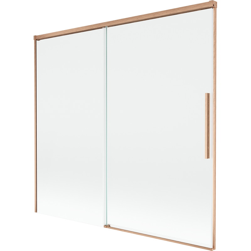 Mexen Rox paroi de baignoire à 2 volets coulissante 170 x 150 cm, transparent, cuivre brossé - 8C9-170-001-65-00