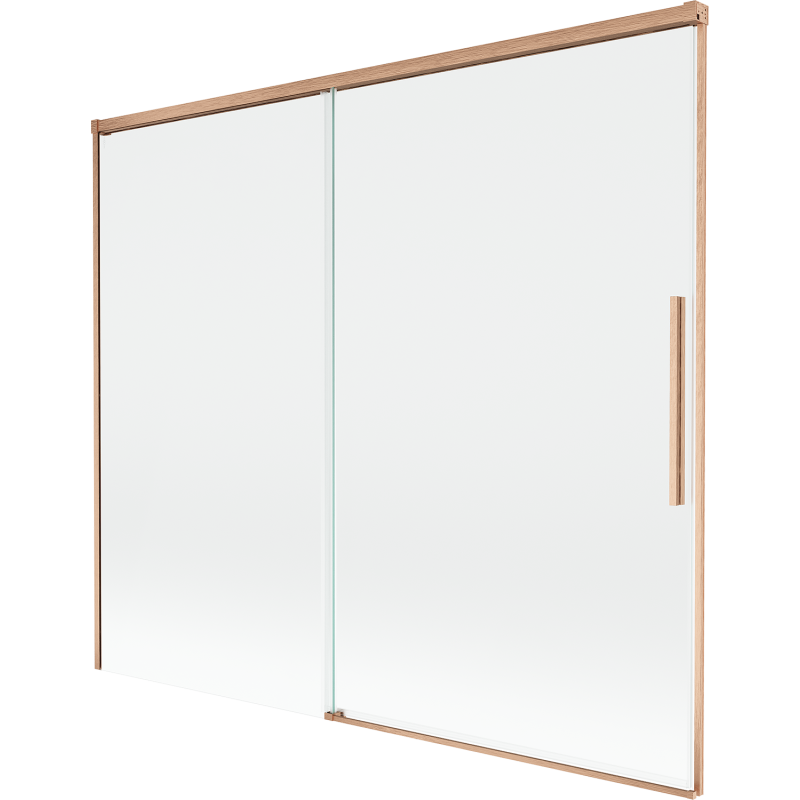 Mexen Rox paroi de baignoire à 2 volets coulissants 180 x 150 cm, transparent, cuivre brossé - 8C9-180-001-65-00