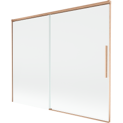 Mexen Rox pare-douche de baignoire coulissant à 2 volets 190 x 150 cm, transparent, cuivre brossé - 8C9-190-001-65-00