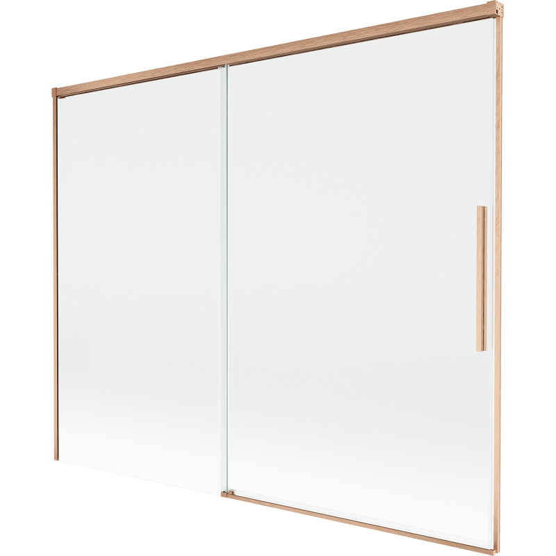 Mexen Rox pare-douche de baignoire coulissant à 2 volets 190 x 150 cm, transparent, cuivre brossé - 8C9-190-001-65-00