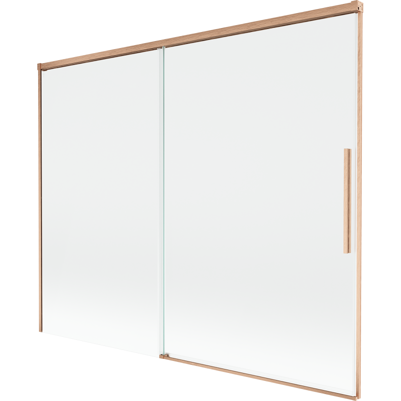 Mexen Rox paroi de douche 2 volets coulissants 190 x 150 cm, transparent, cuivre brossé - 8C9-190-001-65-00