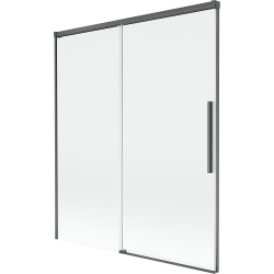 Mexen Rox paroi de baignoire à 2 panneaux coulissants 140 x 150 cm, transparent, gris canon brossé - 8C9-140-001-66-00