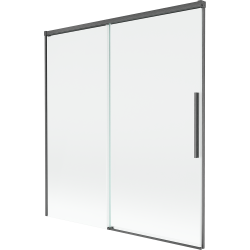 Mexen Rox paroi de baignoire à 2 panneaux coulissants 150 x 150 cm, transparent, gris fusil brossé - 8C9-150-001-66-00