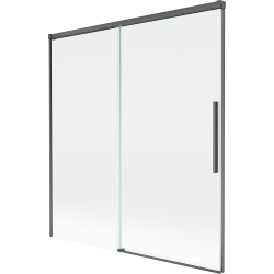 Mexen Rox paroi de baignoire coulissante à 2 volets 150 x 150 cm, transparent, gris canon brossé - 8C9-150-001-66-00