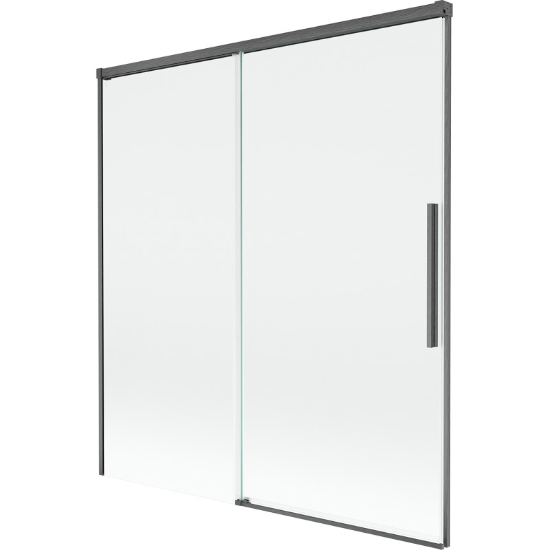 Mexen Rox paroi de baignoire à 2 panneaux coulissants 150 x 150 cm, transparent, gris fusil brossé - 8C9-150-001-66-00