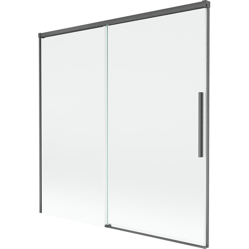 Mexen Rox pare-baignoire à 2 volets coulissants 160 x 150 cm, transparent, gris pistolet brossé - 8C9-160-001-66-00