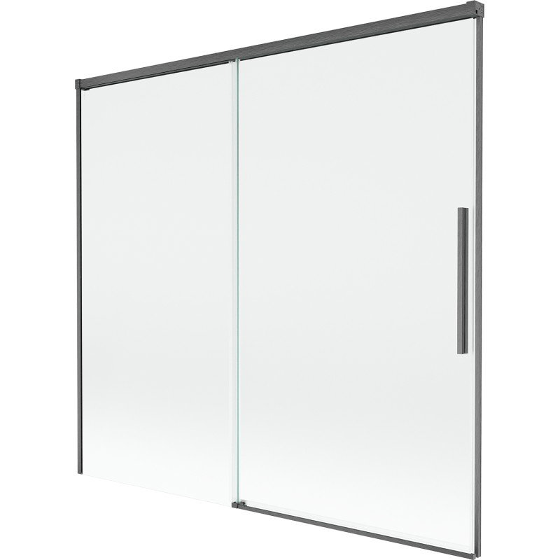 Mexen Rox paroi de baignoire à deux panneaux coulissants 170 x 150 cm, transparent, gris canon brossé - 8C9-170-001-66-00