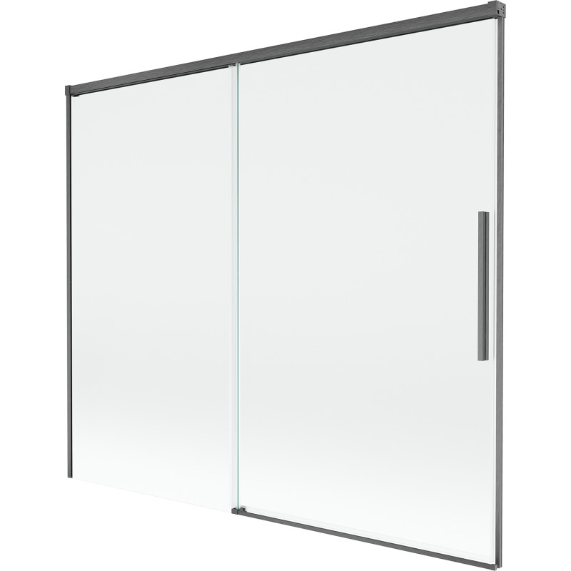 Mexen Rox paroi de baignoire coulissante à 2 pans 180 x 150 cm, transparent, gris canon brossé - 8C9-180-001-66-00