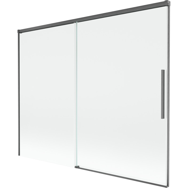 Mexen Rox paroi de baignoire à 2 volets coulissante 190 x 150 cm, transparent, gris canon brossé - 8C9-190-001-66-00