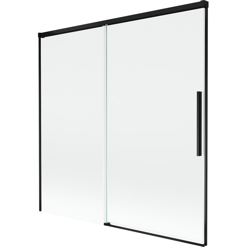 Mexen Rox paroi de baignoire à 2 volets coulissante 160 x 150 cm, transparente, noire - 8C9-160-001-70-00