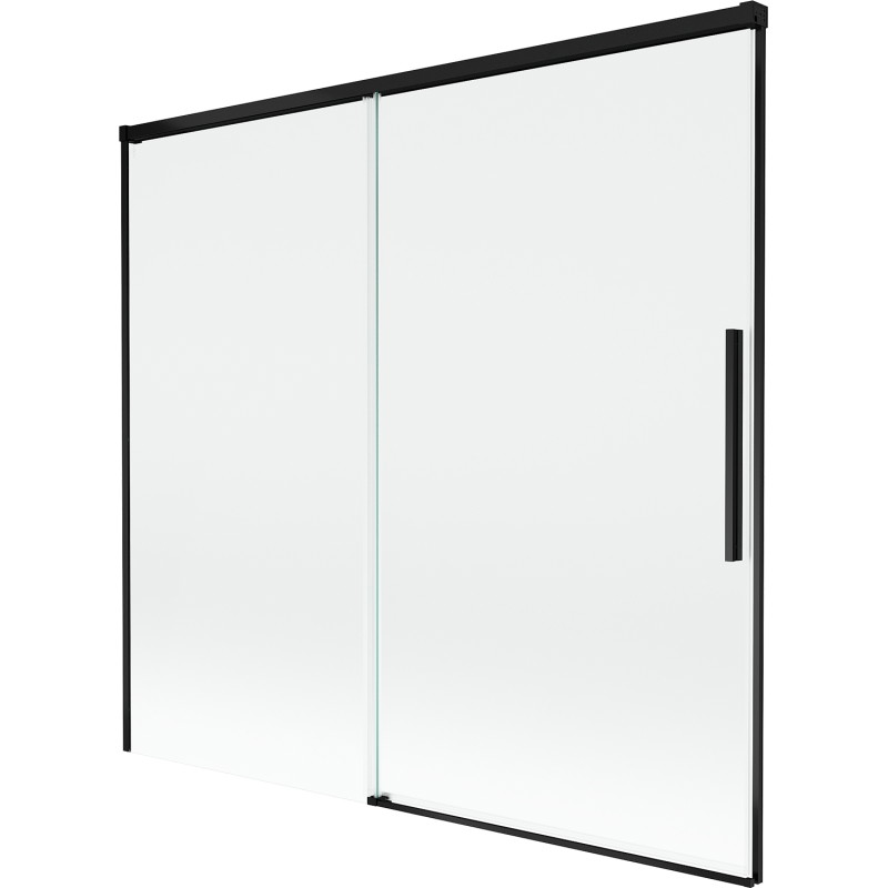 Mexen Rox paravent de baignoire coulissant à 2 volets 170 x 150 cm, transparent, noir - 8C9-170-001-70-00