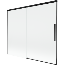 Mexen Rox paravent de baignoire 2 volets coulissants 180 x 150 cm, transparent, noir - 8C9-180-001-70-00