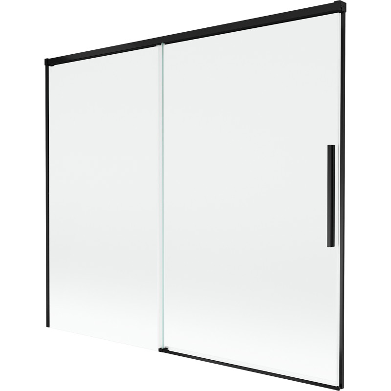 Mexen Rox paravent de baignoire 2 volets coulissants 180 x 150 cm, transparent, noir - 8C9-180-001-70-00