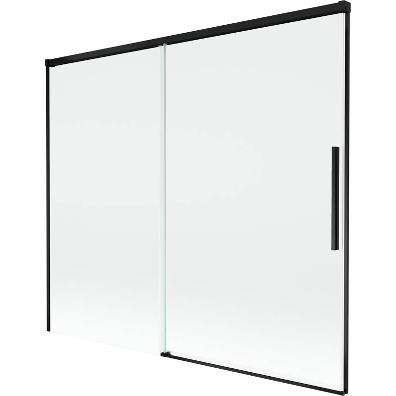 Mexen Rox paravent de baignoire coulissant à 2 volets 180 x 150 cm, transparent, noir - 8C9-180-001-70-00