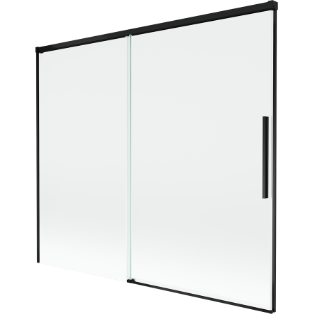Mexen Rox paravent de baignoire 2 volets coulissants 180 x 150 cm, transparent, noir - 8C9-180-001-70-00