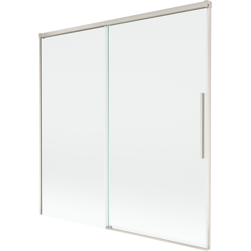 Mexen Rox paroi de baignoire à 2 volets coulissante 160 x 150 cm, transparent, nickel brossé - 8C9-160-001-97-00