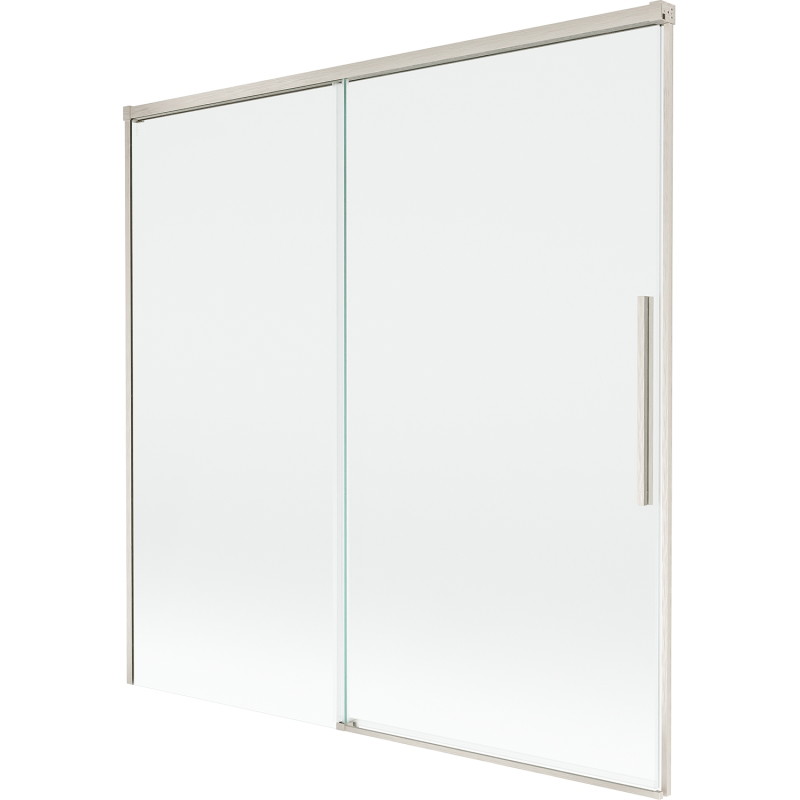 Mexen Rox paroi de baignoire à 2 volets coulissants 160 x 150 cm, transparent, nickel brossé - 8C9-160-001-97-00